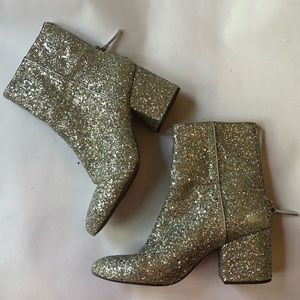 J crew glitter ankle boots size 9.5